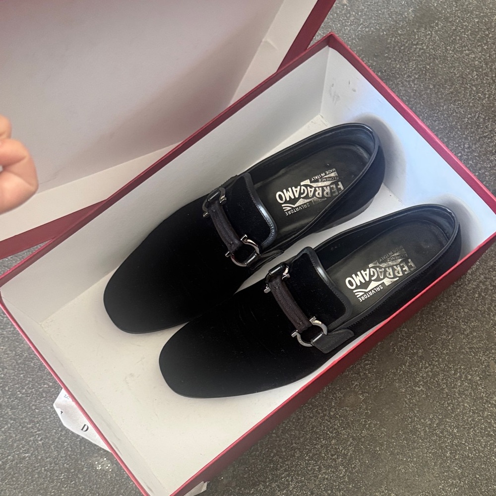 Salvatore Ferragamo Party Velvet Loafers